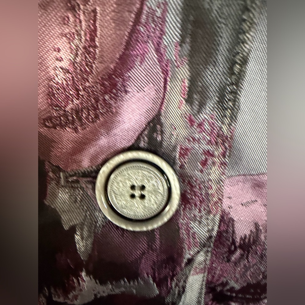 Floral Pink and Gray Women's Coat - Picture 4 of 10